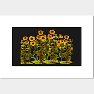 simple nature sunflower garden patterns Posters and Art